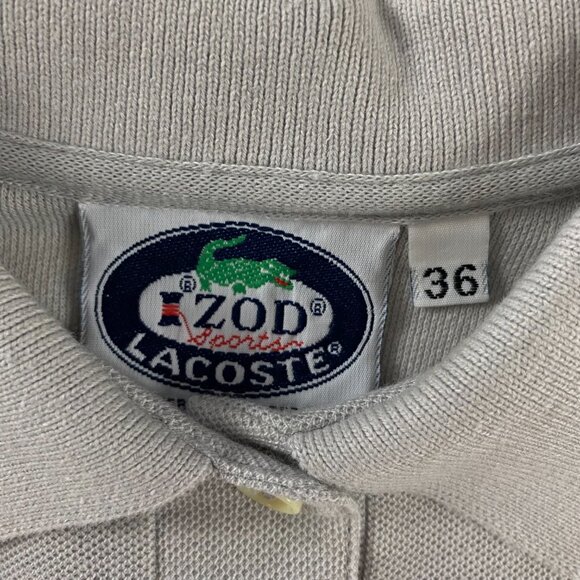 Vintage 80s Izod Lacoste Polo Shirt Womens Size 36 Gray Grey Mesh Golf - Picture 3 of 8